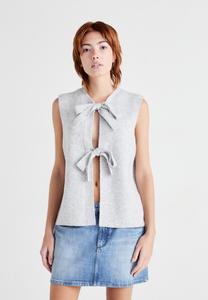 Кардиган Pieces PCSILLY TIE VEST, Light Grey/Mottled Light Grey