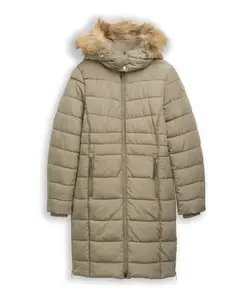 Пуховик со съемным капюшоном Tom Tailor, зеленый