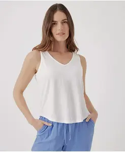 Женская реверсивная майка Featherweight Slub из органического хлопка Pact, синий