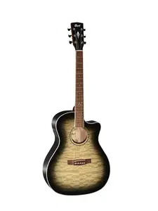 Акустическая электро-гитара Cort GAQFTBB Grand Regal с вырезом. Цвет: черный с градиентом