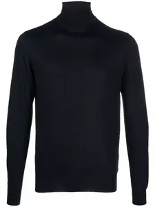 Джемпер из смесового кашемира с высоким воротником Mauro Ottaviani, синий