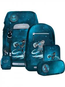 BECKMANN Классический школьный рюкзак объемом 22 л, 6 предметов, "Мастер ниндзя" синего цвета