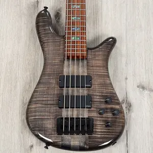 Бас-гитара Spector USA NS-5 5-струнная, гриф Pau Ferro, верхняя дека из кленового дерева с фактурой пламени, супер выцветший черный