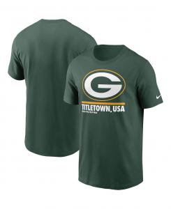 Мужская футболка green green bay packers hometown collection title town Nike, зеленый