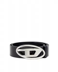 Мужской кожаный ремень с металлической пряжкой Diesel, тёмно-синий