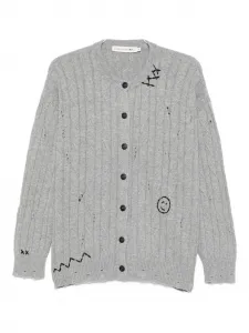 Кардиган с косой вязкой Joshua Sanders, серый