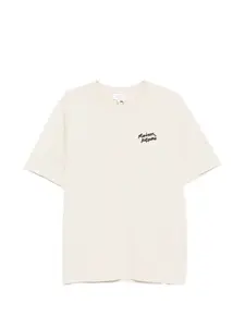 Футболка с вышивкой Maison Kitsune, бежевый