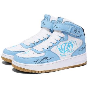 Износостойкие дышащие противоскользящие высокие кроссовки для скейтбординга Unisex HLA JEANS, черно-золотой