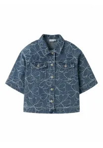 Блузка прямого кроя на пуговицах Name It, Medium Blue Denim
