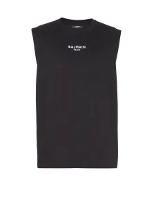 Вышитая майка Balmain Paris, белый/черный