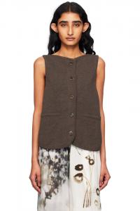 Кардиган-жилет с лодочным вырезом Cordera, коричневый