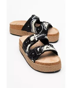 Сандалии Bobby на платформе с отделкой из соломы и бисером (женские) Prologue Shoes