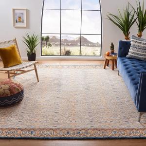 Ковер SAFAVIEH, 275 x 366 см, Aspen Collection, Gold & Rust, ручной работы, бохемский стиль, шерсть, идеально для помещений с высокой проходимостью в гостиной, спальне (APN808D)