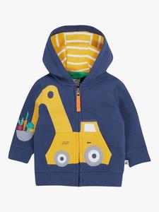 Детская толстовка Carbis из хлопкового флиса с молнией Frugi, Navy Blue/Multi