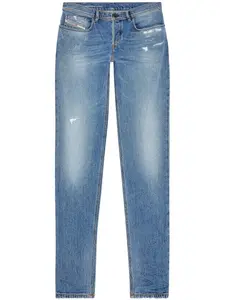 Зауженные джинсы с заниженной талией DIESEL, синий