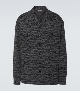 Жаккардовая рубашка с логотипом из смесового хлопка Dolce&Gabbana, черный