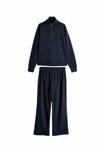 Спортивный костюм с широкими джоггерами и воротником-стойкой The Set, Navy