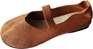 Женские повседневные однотонные дышащие туфли Fly Weave больших размеров на плоской подошве, обувь для ходьбы, мужские повседневные кожаные туфли Generic, коричневый