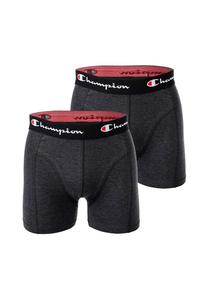 Мужские боксеры, 2 шт., хлопок, пояс с логотипом, однотонные Champion, цвет Grau Meliert