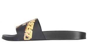 Шлепанцы Versace La Greca Chain Slides, черный