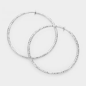 Серьги-клипсы из текстурированного металла 2,25 дюйма Fashnzfab, серебряный