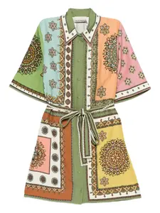 Мини-платье Contina с принтом Alemais, зеленый