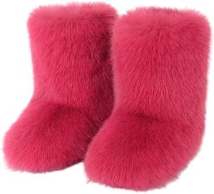 Женские снежные ботинки с цветными вставками, модные зимние ботинки на меховой подкладке, удобные ботинки средней высоты, высота обуви 25 см Hhhchpm, Color-24