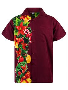 Рубашка на пуговицах классического кроя King Kameha Christmas Wedding, красный