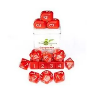 Набор Poly — непрозрачный красный с белым и Arch'd4 (15), Game Dice - Opaque (Role 4 Initiative)