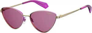 Женские поляризованные солнцезащитные очки Polaroid PLD 6071/S/X "кошачий глаз", золотисто-фиолетовые, 56 мм, 17 мм, Gold Violet