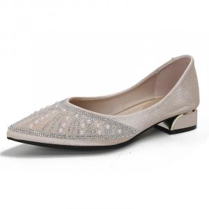 JIUXINGDAO Женские повседневные туфли-лодочки шампань, цвет Champagne