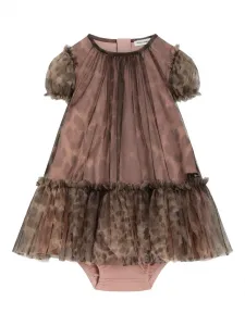 Платье с оборками Dolce & Gabbana Kids, нейтральный