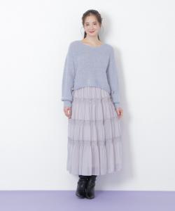 Блестящая многоярусная юбка Jill By Jill Stuart, цвет Gray