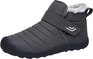 Женские походные ботинки Western водонепроницаемые утепленные с мехом, ботильоны на щиколотку, модные спортивные, с застежкой-липучкой, утесовые ботинки для зимнего снега Generic, #E09-Grey