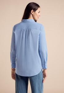 Блузка на пуговицах Street One, сине-черный деним