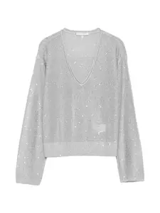 Джемпер с V-образным вырезом и длинными рукавами Patrizia Pepe, серый