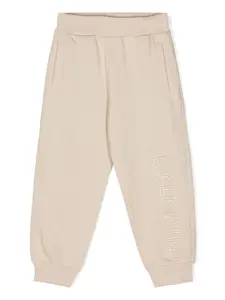 Спортивные брюки с тисненым логотипом Balmain Kids, бежевый