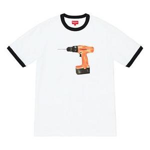 Футболка ss19 drill ringer electric drill printing short sleeve black Supreme, черный