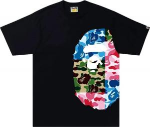 Футболка BAPE ABC Camo Crazy Side BIg Ape Head Tee 'Black', черный