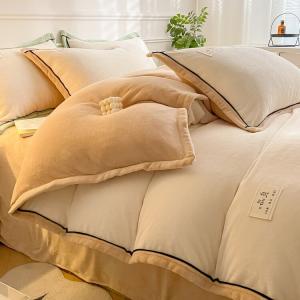 Комплект постельного белья Antarctic Milk Fleece 1.5 простыня на резинке, 4 предмета, 200х230/150х200, молочный/бежевый