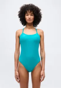 Цельный купальник-борцовка из ткани с однотонной спинкой Speedo, Peacock Teal/Peacoat