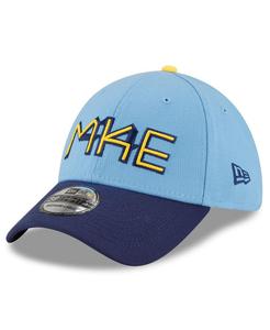 Мужская кепка синего цвета Milwaukee Brewers 2022 City Connect 39THIRTY Flex Hat New Era