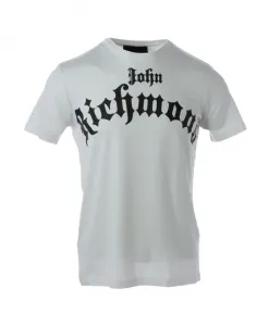 Футболка с короткими рукавами и круглым вырезом, с принтом John Richmond, белый