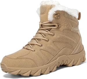 Мужские зимние снежные ботинки с утеплителем, меховой подкладкой, теплые, легкие и противоскользящие Qacksv, хаки