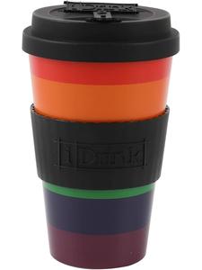 Кружка для кофе из RPET с силиконовой крышкой, 435 мл, Love is Love i-Drink