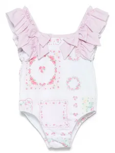 Купальник с цветочным принтом Patachou, белый