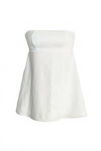 Women's Milan Linen Blend Strapless Top In White SOAH