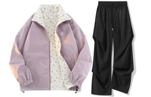 WARRIOR Куртка Unisex, Taro Purple+Black[Reversible Small Floral Clothing Sets]