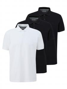 s.Oliver Футболка 'Basic' в крапчатом черном цвете