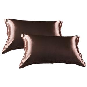 CANDeal, 2 шт., шелковая наволочка 48x74см, застежка-конверт, антивозрастная наволочка, коричневый